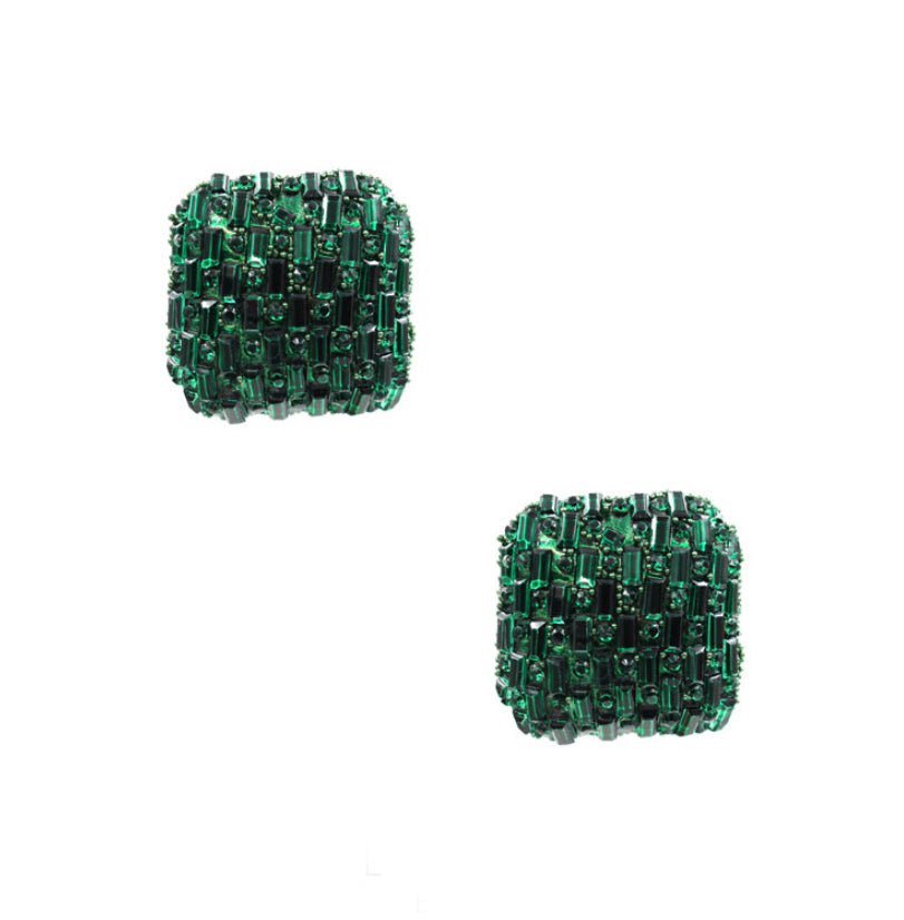 EMERALD BLING POST EARRINGS