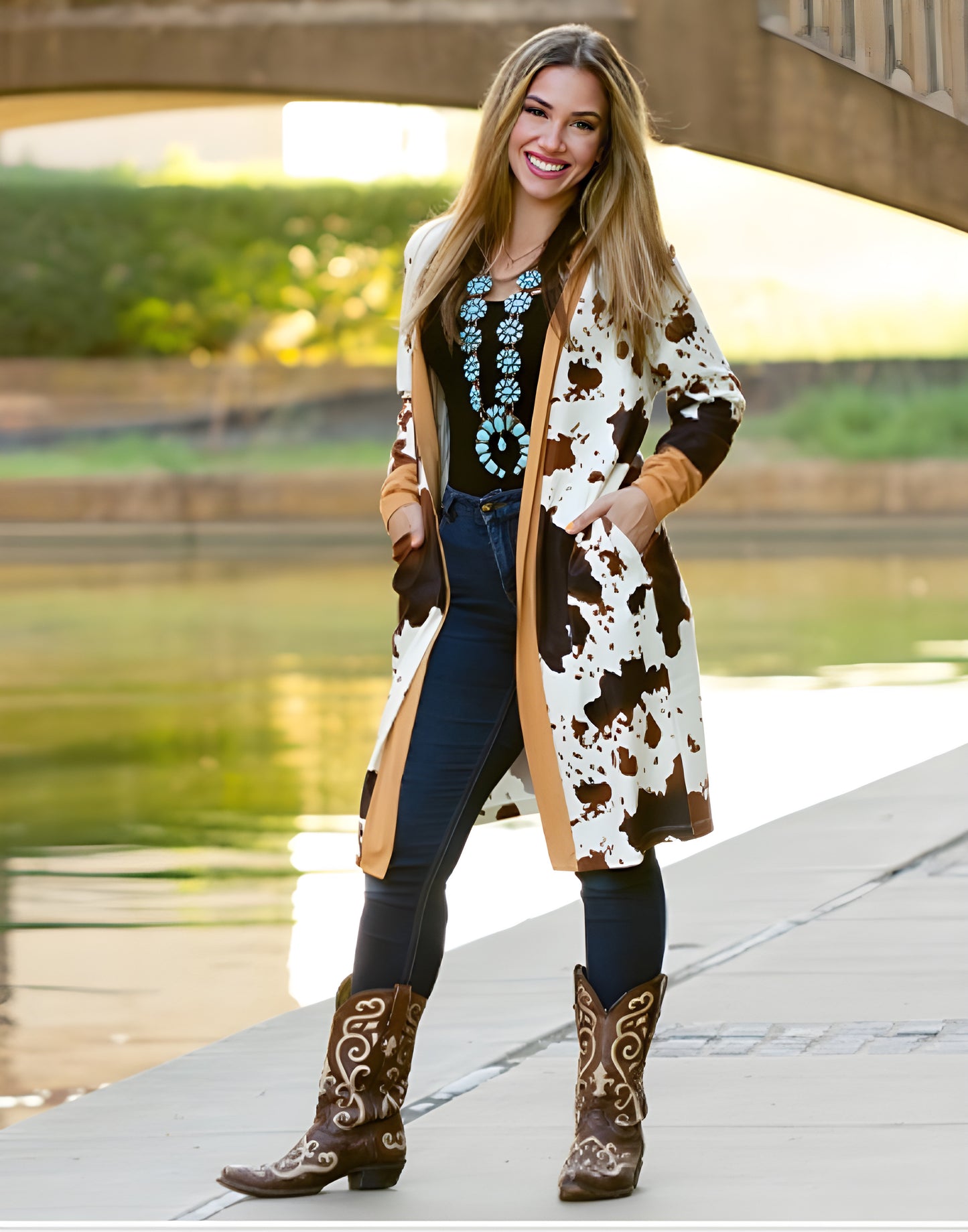 COW PRINT RODEO DIVA CARDIGAN