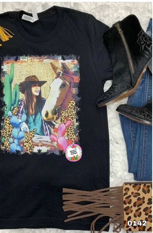 COWGIRL HORSE TSHIRT - 142