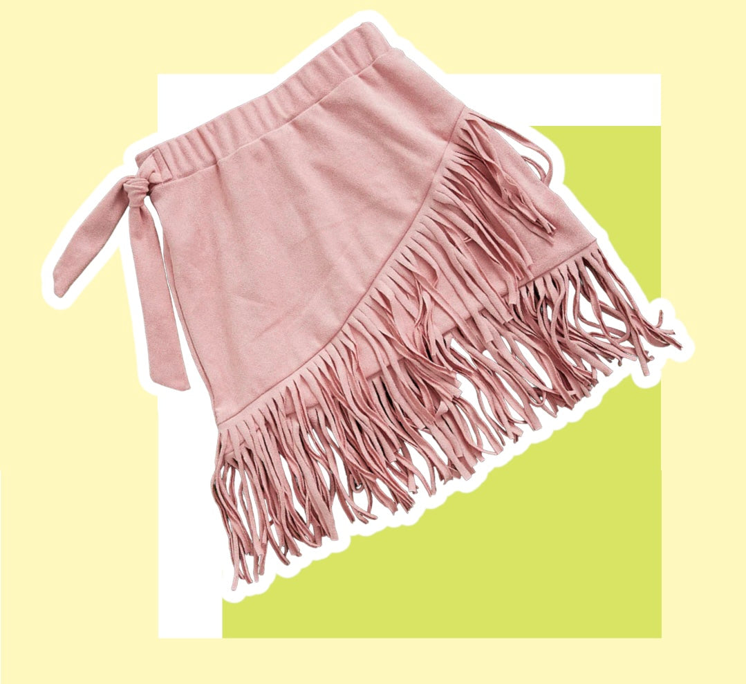 PINK FRINGE SKIRT GIRLS