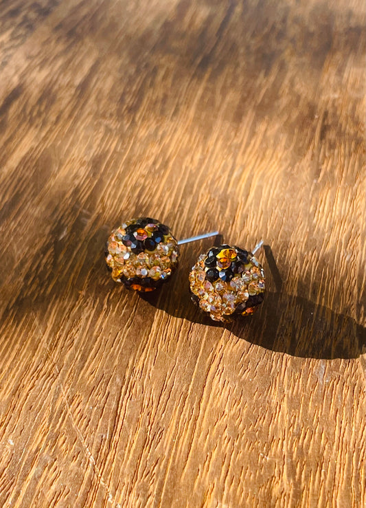 ROUND LEOPARD STUD EARRINGS