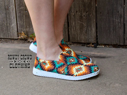 Orange Aztec Shoes