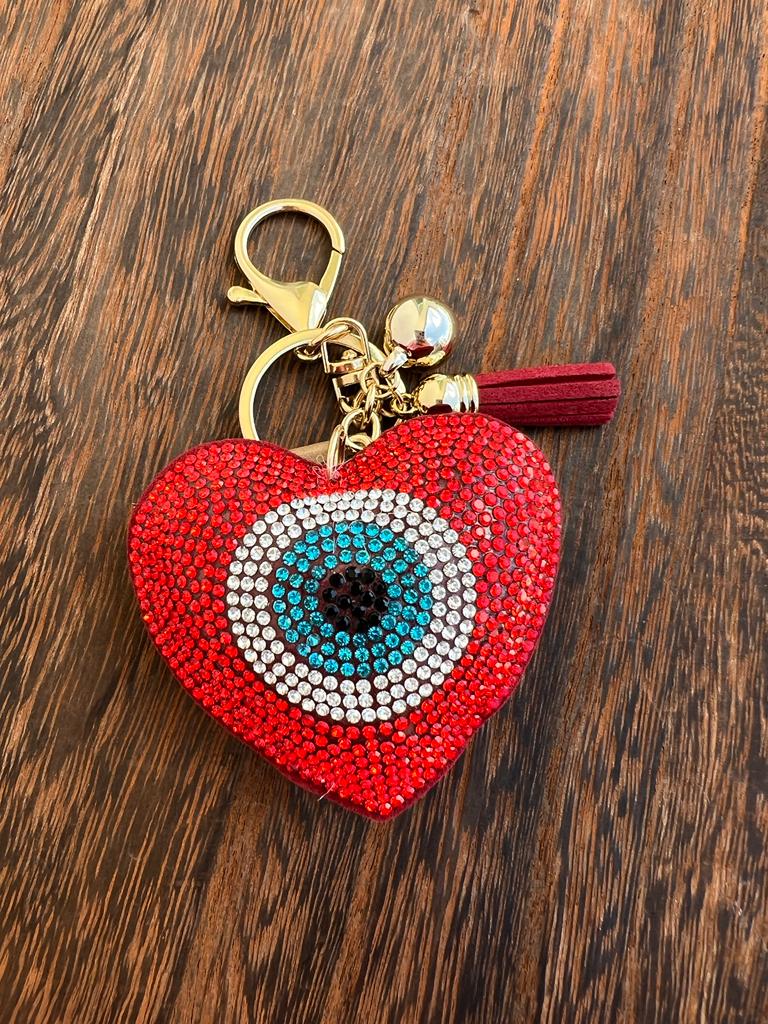 OJO TURCO HEART KEYCHAIN- Red