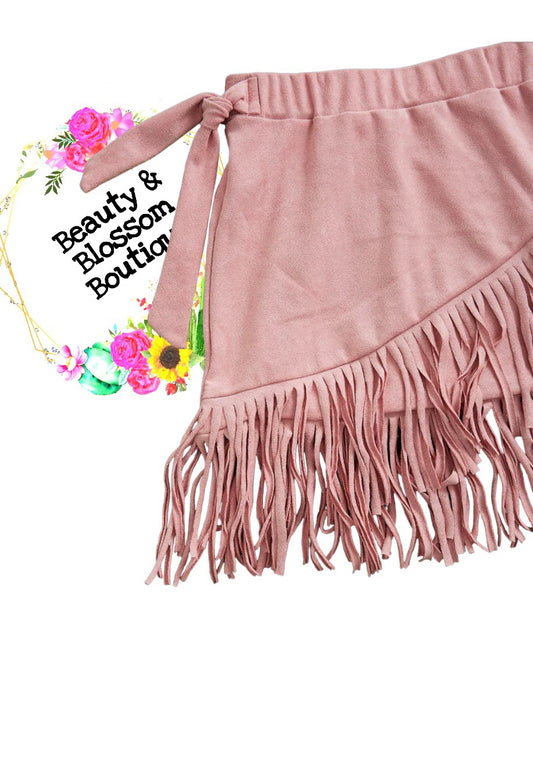 PINK FRINGE SKIRT GIRLS