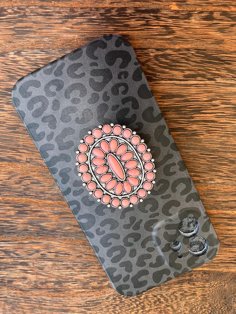 CONCHO STONE GRIP PHONE GRIP - Coral