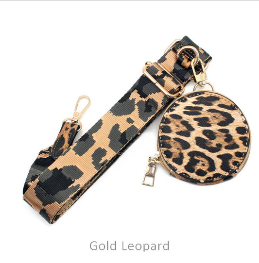 LEOPARD BAG STRAP W/ COIN POUCH