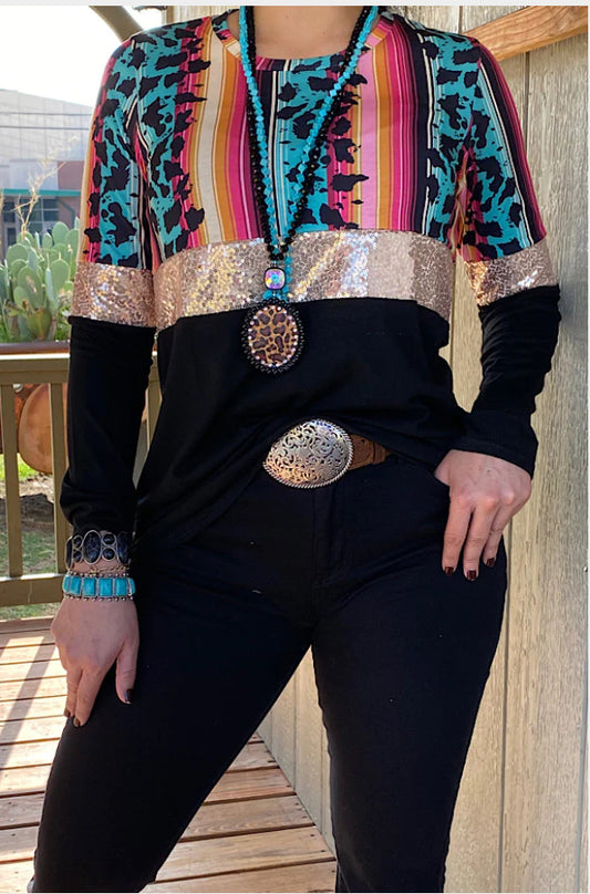 SERAPE BLING LONG SLEEVE