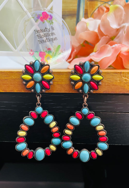 MULTICOLOR FLOWER EARRINGS