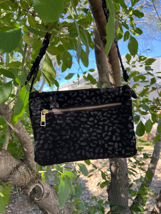 Black Leopard Crossbody