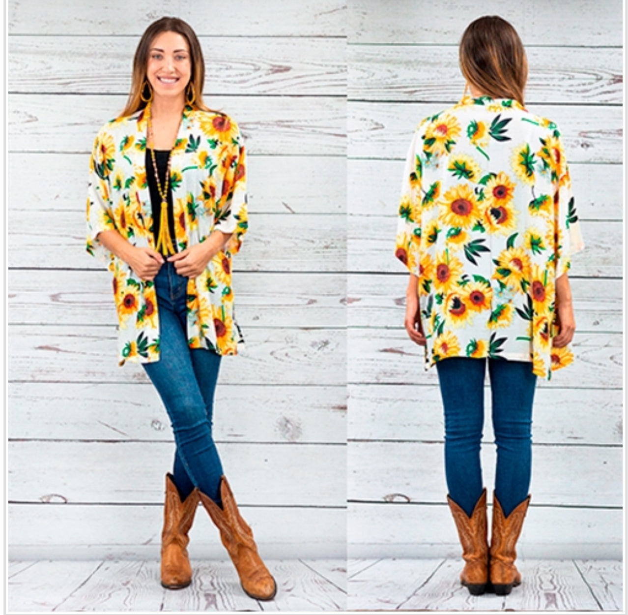 Sunflowers Duster (White)