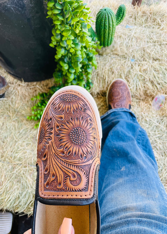 Western Hand-Tooled Sneakers