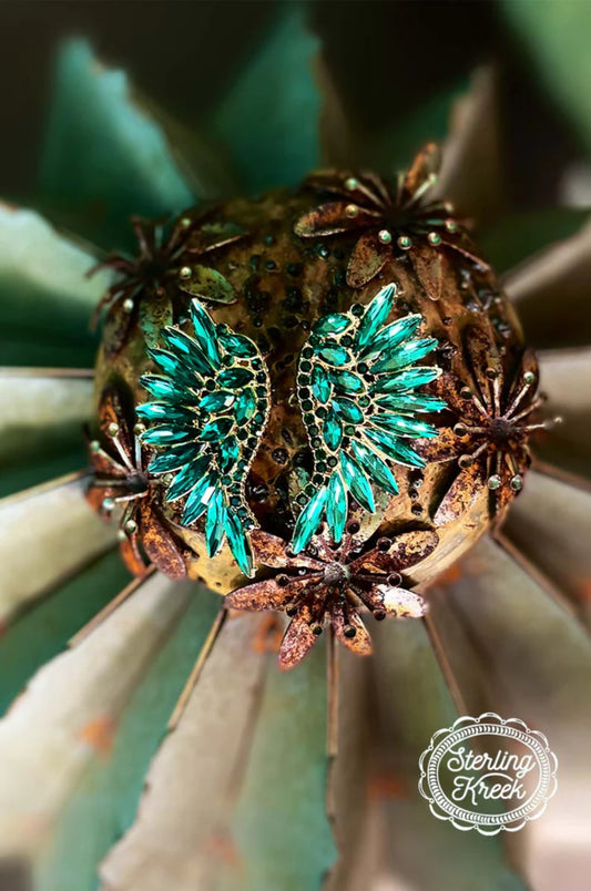 EMERALD CITY WING EARRINGS